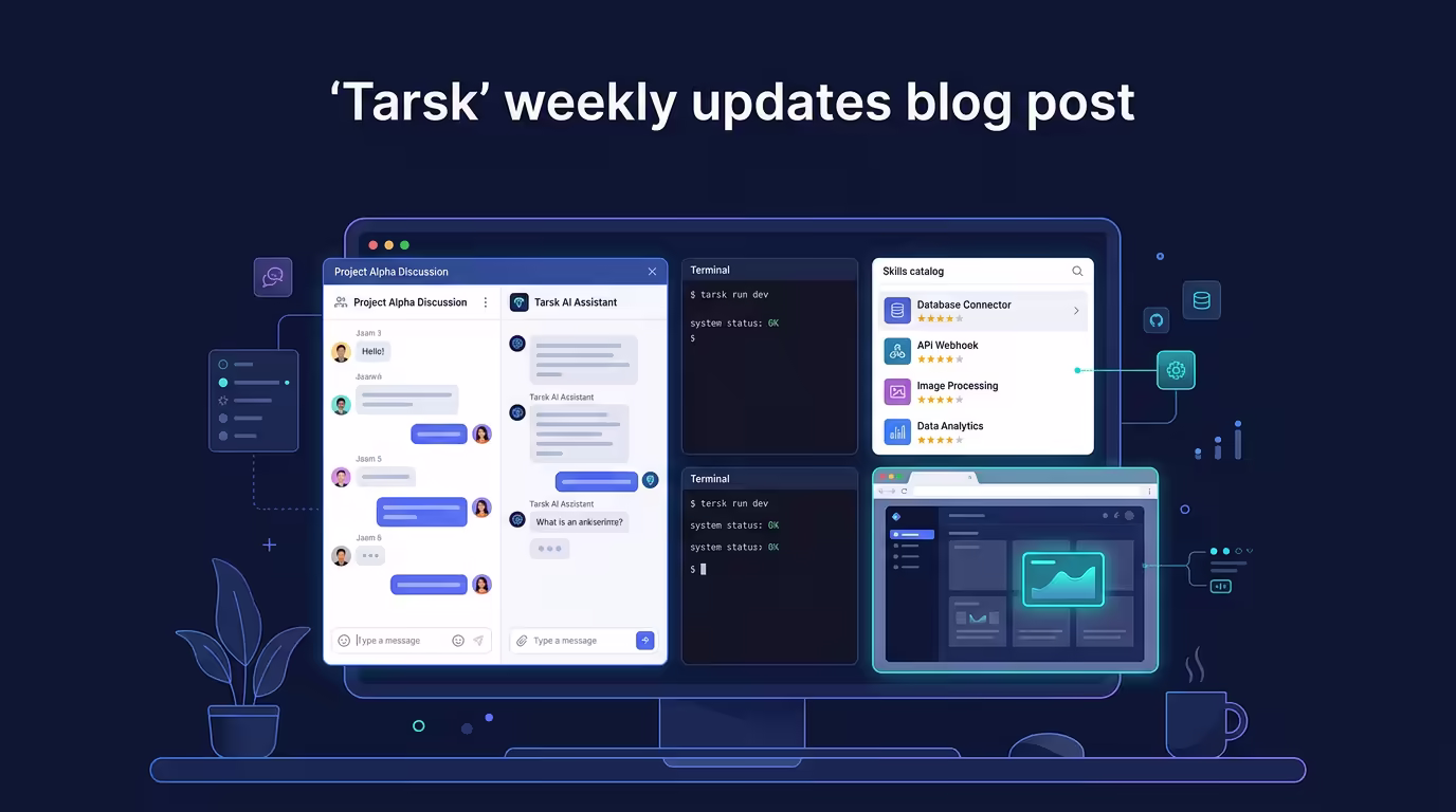 Tarsk updates: dual chat, voice, skills cover image