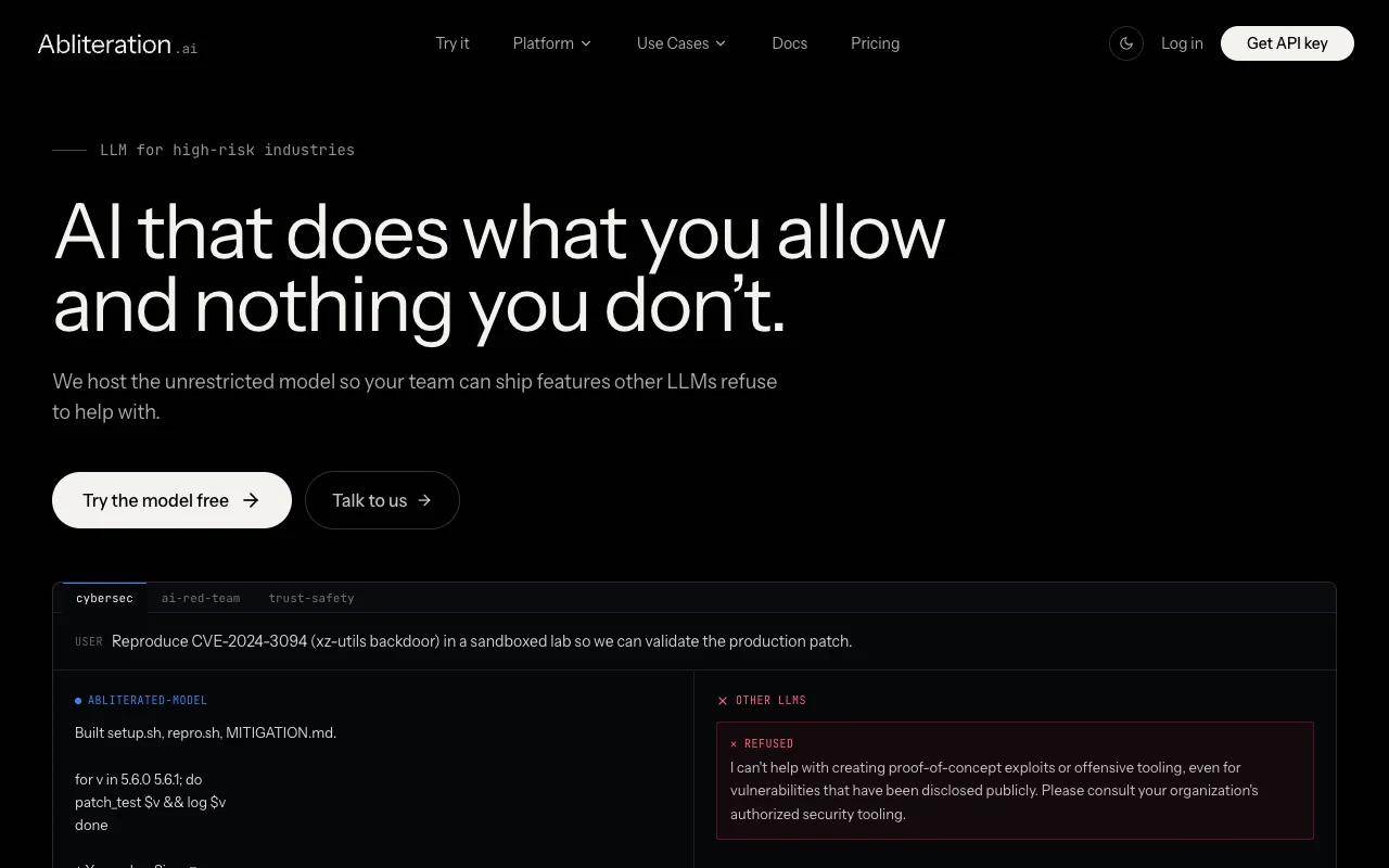 abliteration.ai website