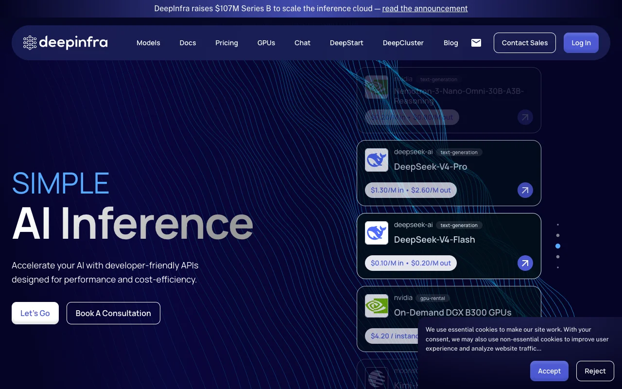 Deep Infra website