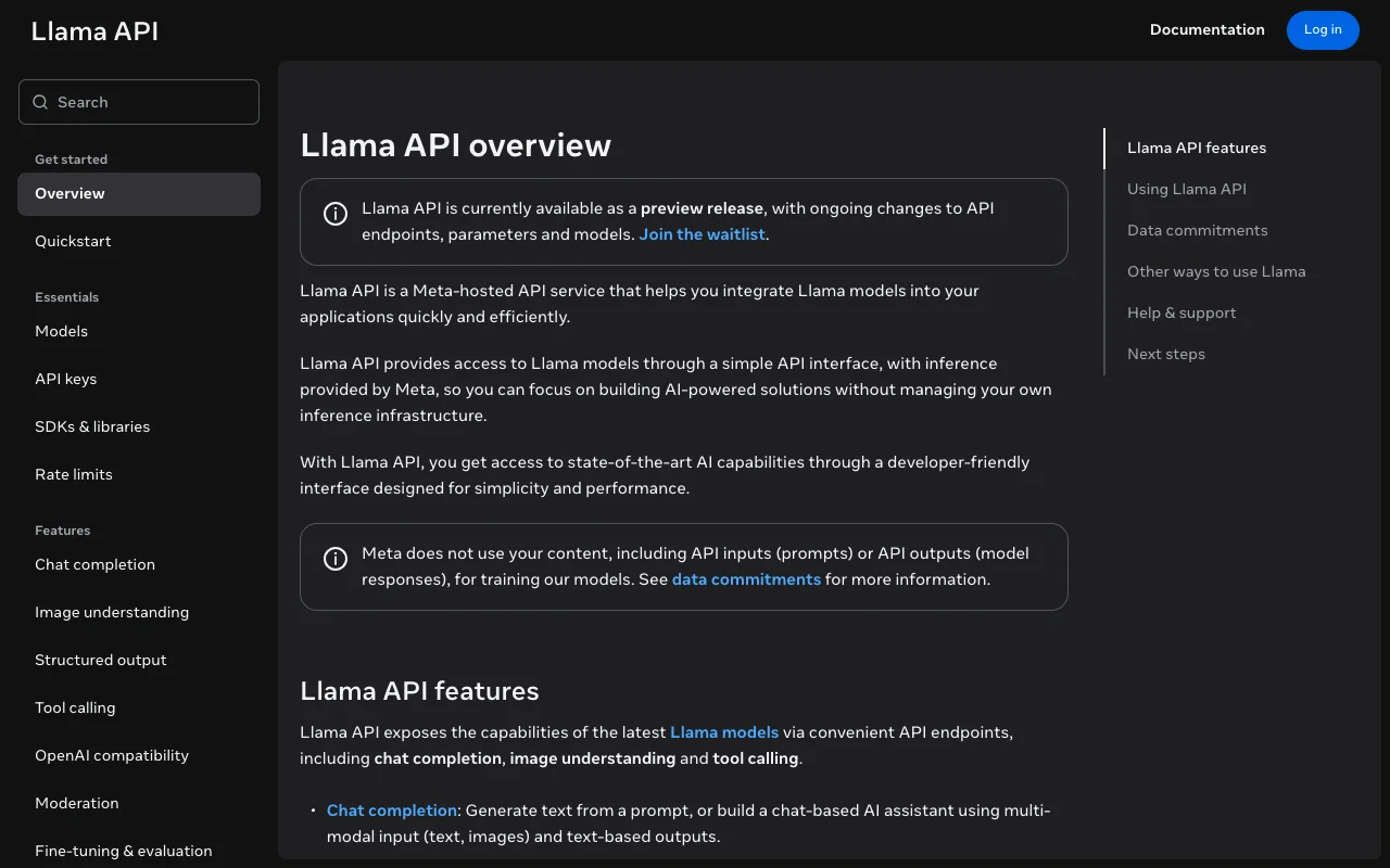 Llama website