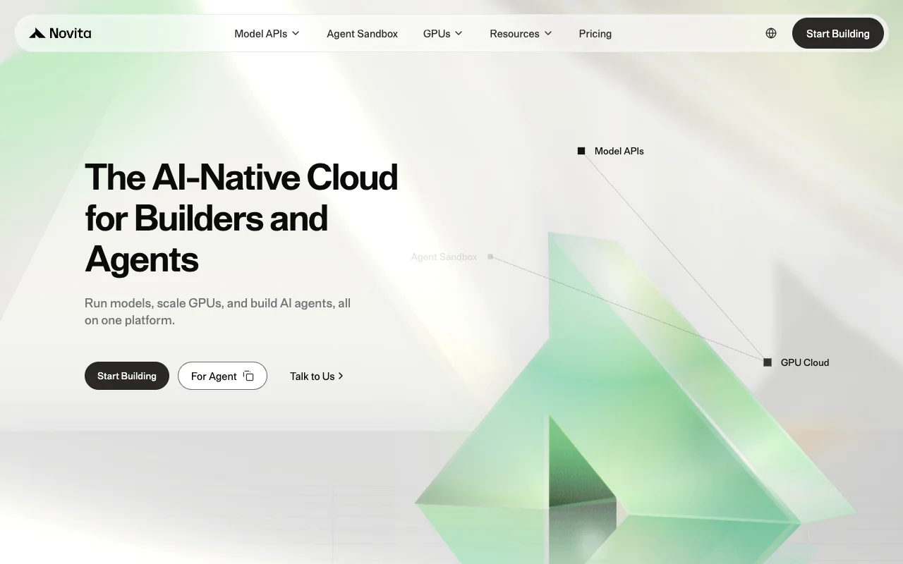 NovitaAI website