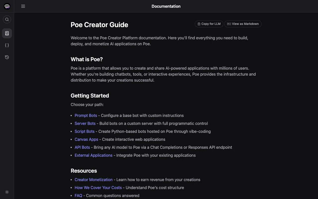 Poe website