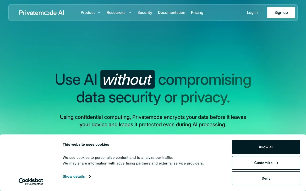 Privatemode AI website