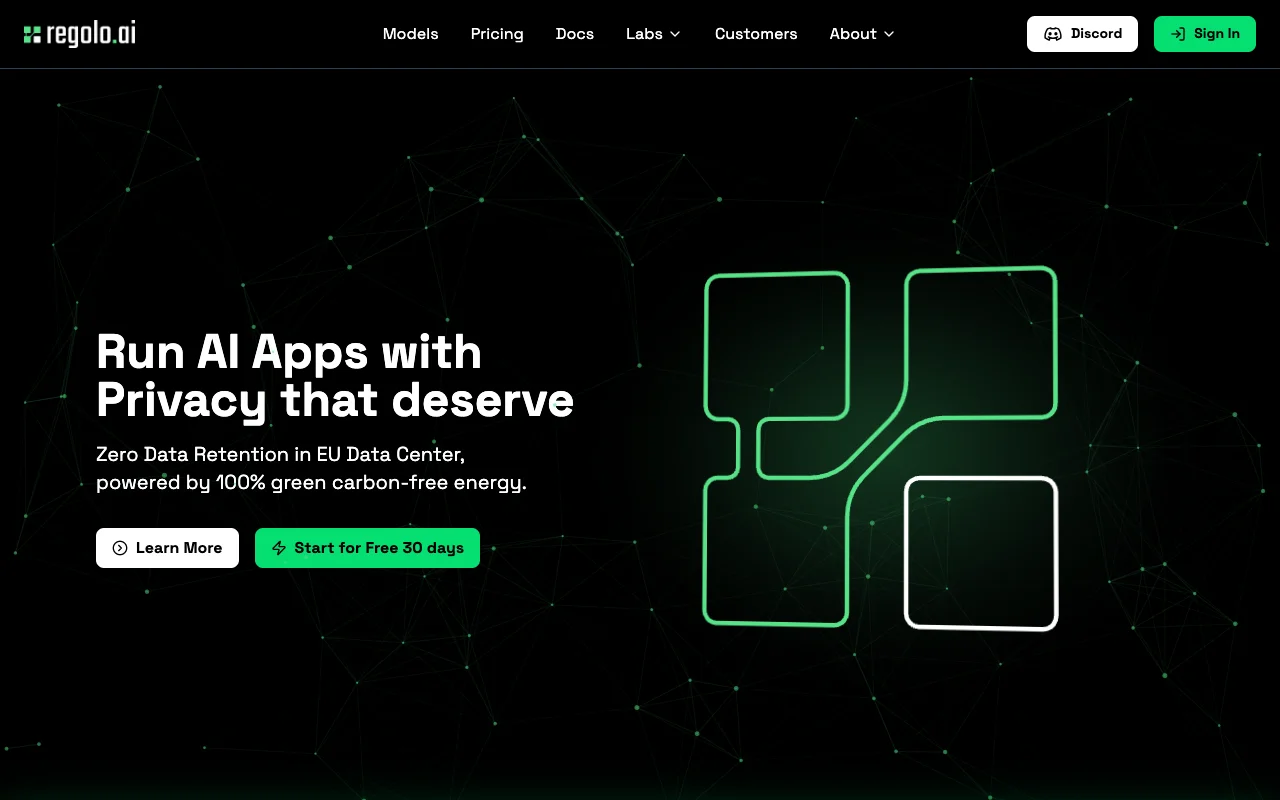 Regolo AI website