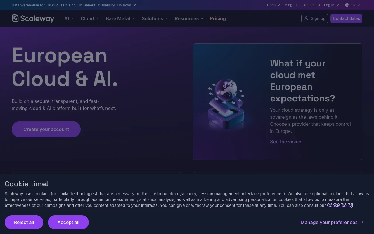 Scaleway website