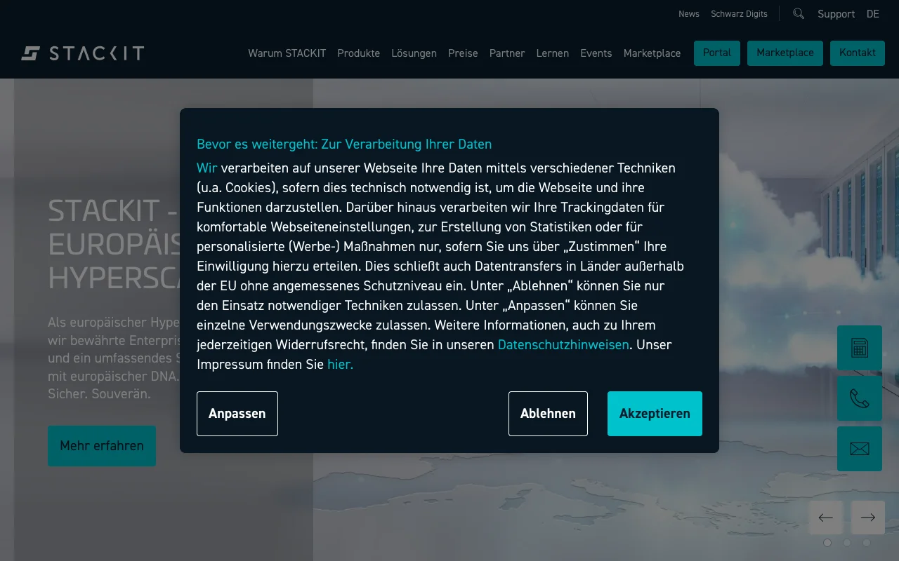 STACKIT website